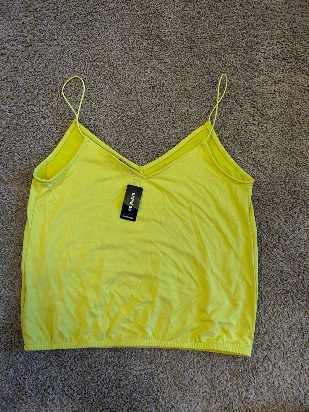 Express Yellow V-Neck Spaghetti Strap Cami